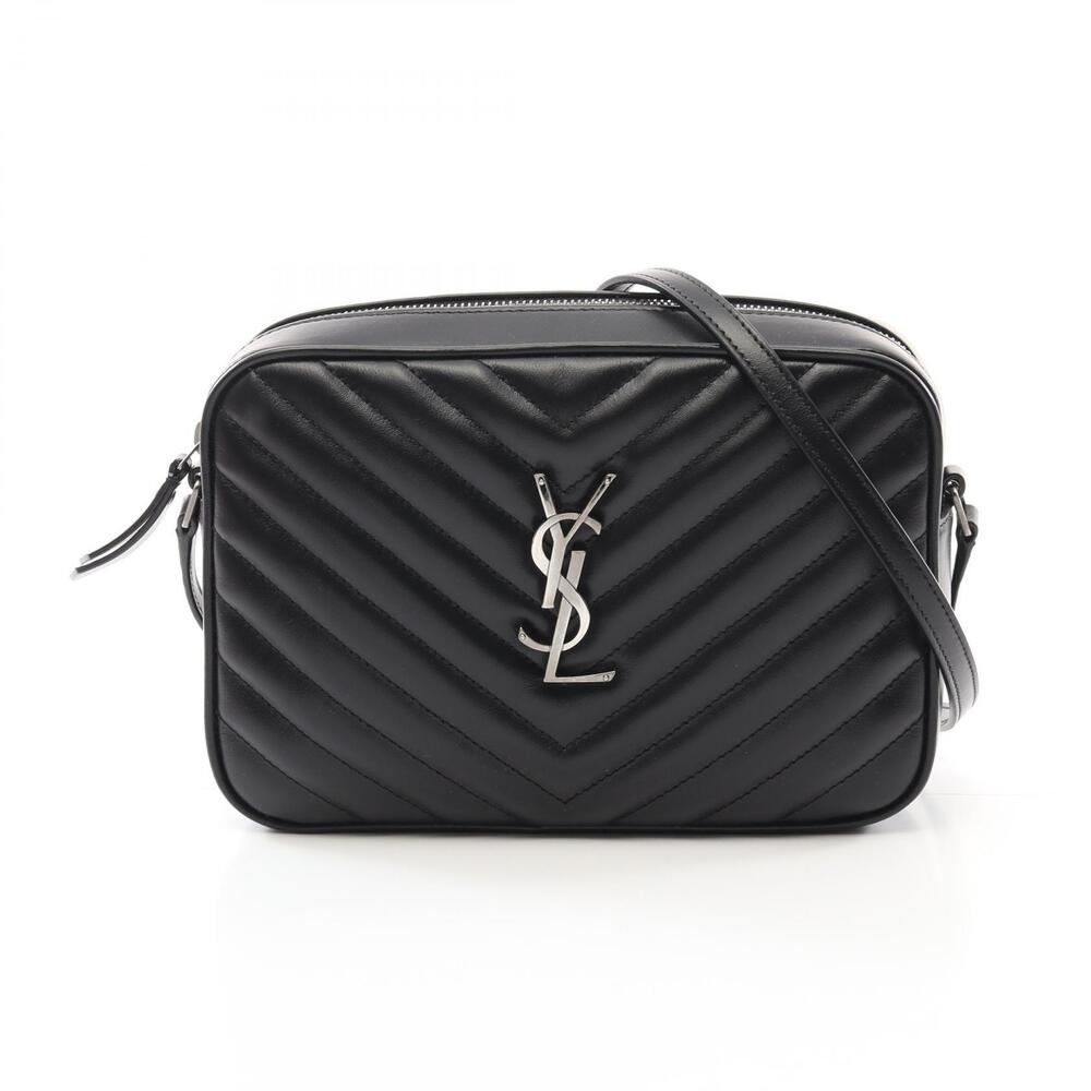 Saint Laurent LOU Monogram Camera Bag Shoulder Leather Black